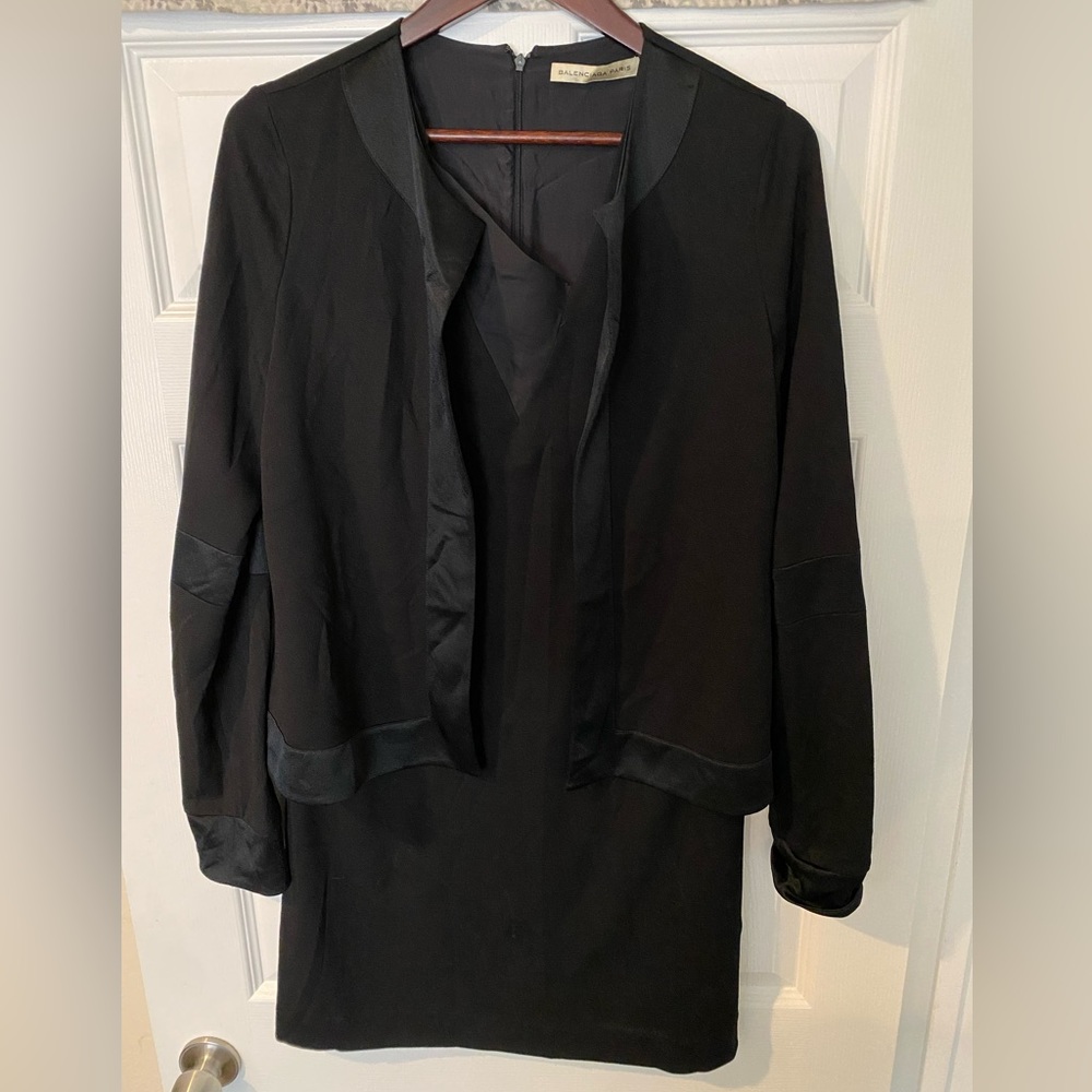 Balenciaga Paris Dress w/ Attached Jacket - Size 44 (Size L) - EXCELLENT Cond.